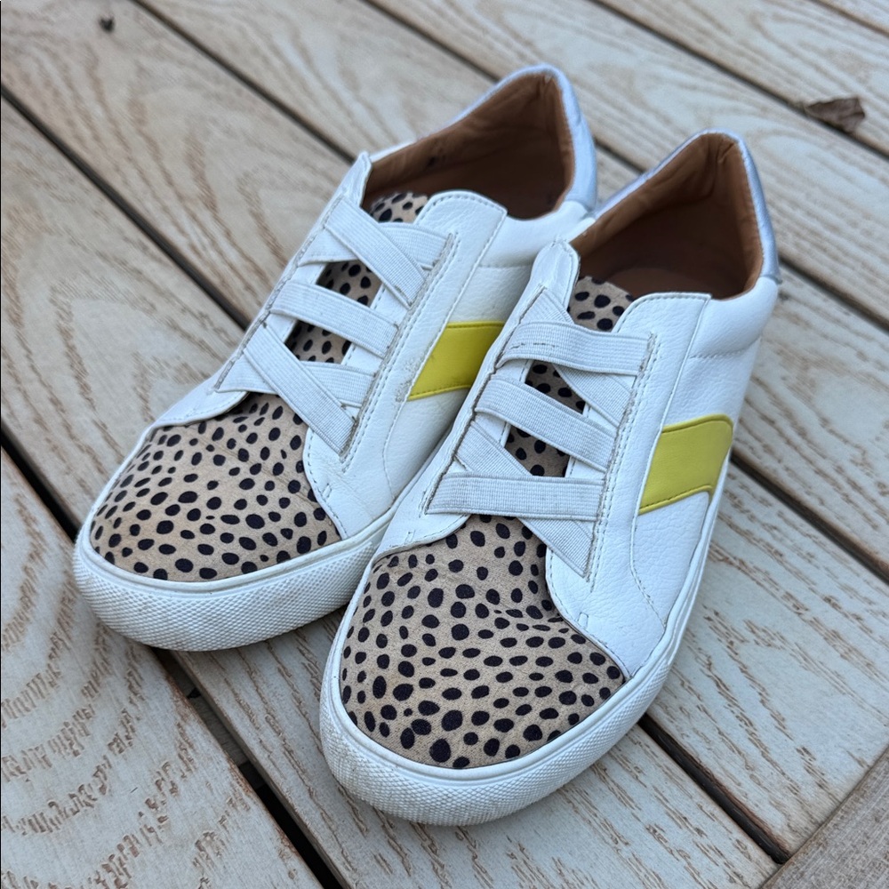 Dolce Vita White and Yellow Polka Dot Sneakers